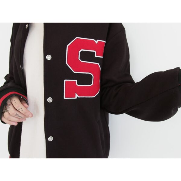Siyah renkte Üç Iplik Şardonlu Kolej Ceket (Sweatshirt) Standart beden ürün görseli